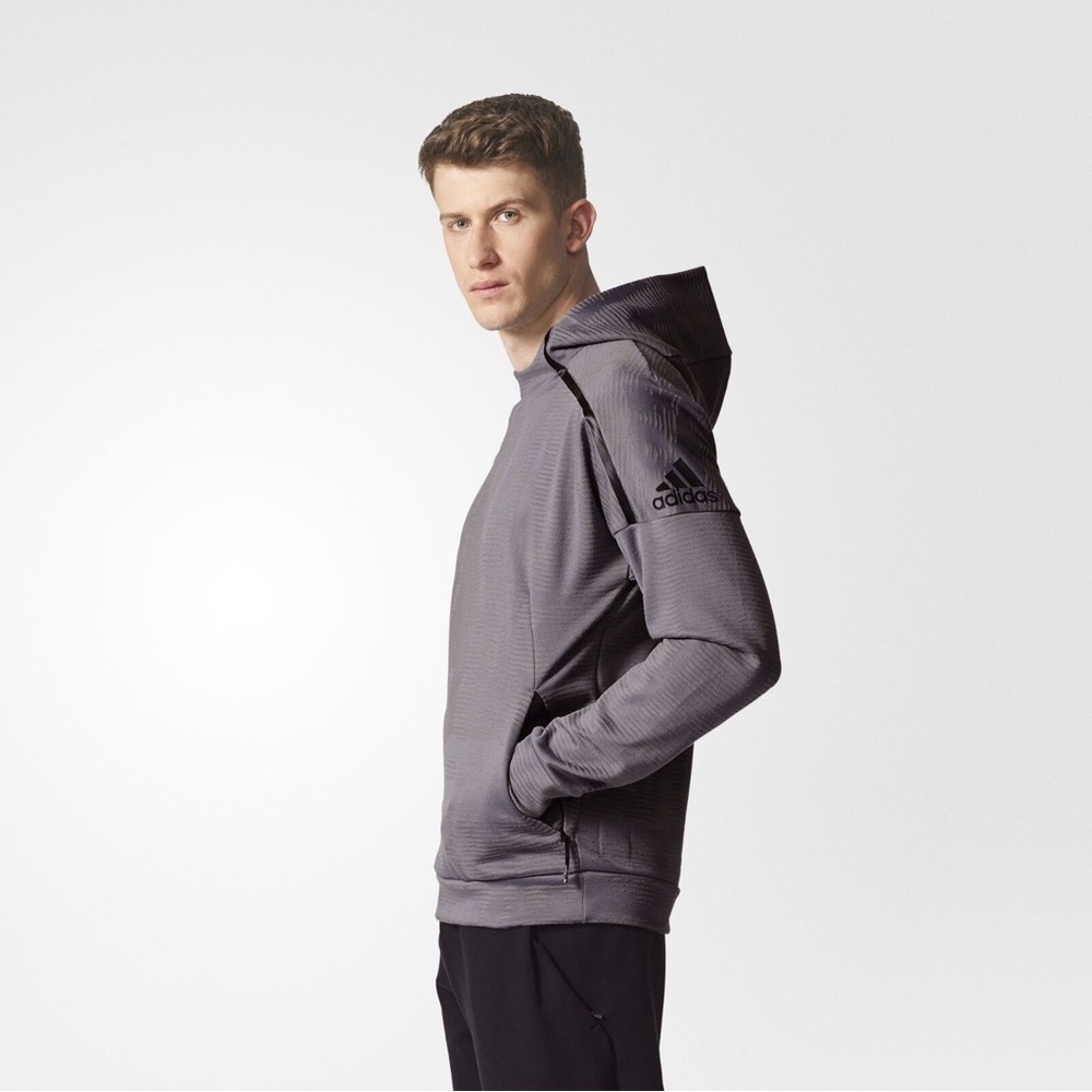 Adidas Z.N.E. Pulse Hoodie Sweatshirt Men’s Gray Heartbeat Texture BS4951 Size S - Picture 14 of 14